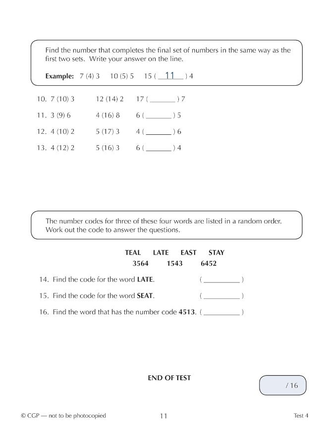 11+ اختبار GL مدته 10 دقائق: التفكير اللفظي - للأعمار من 10 إلى 11 عامًا (مع إصدار عبر الإنترنت) - Image 5