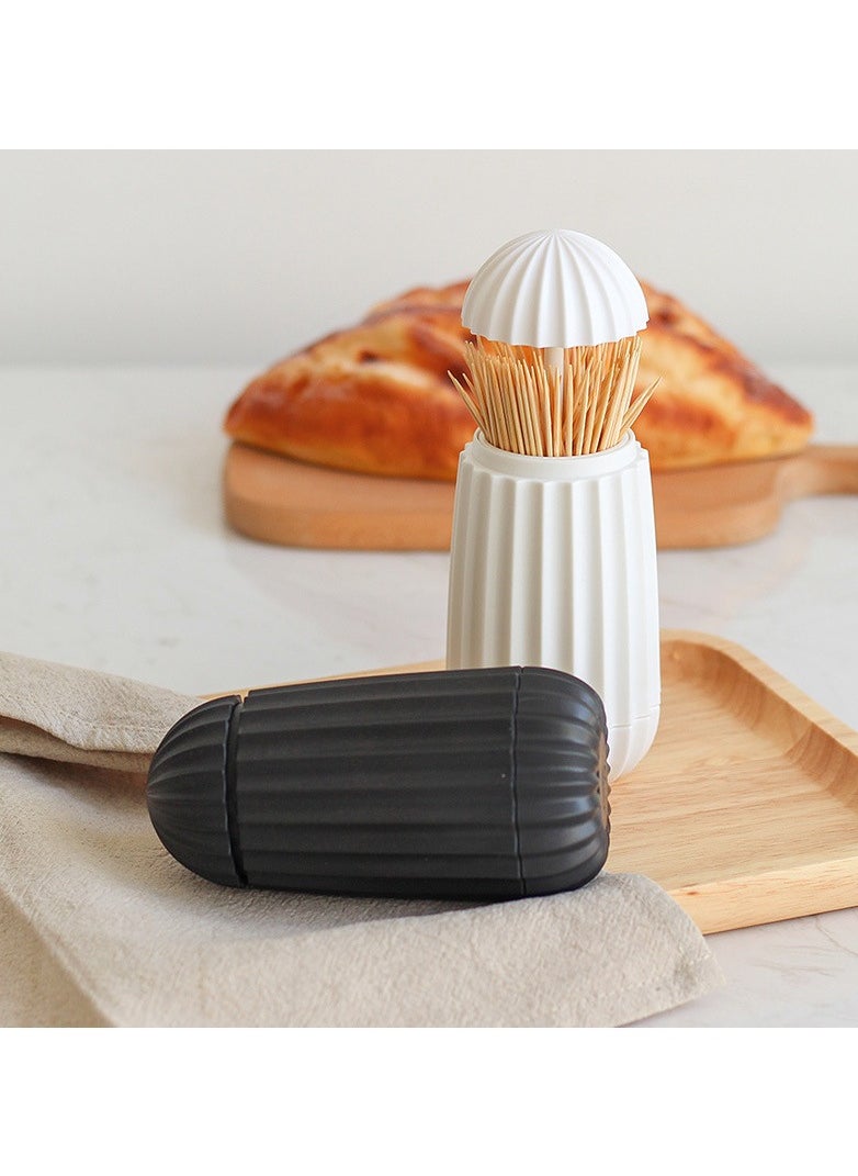 Generic SYOSI Retractable Toothpick Holder Cactus Shaped Automatic Toothpick Dispenser Toothpicks Case Storage Organizer for Kitchen Decorations Black  - Image 4