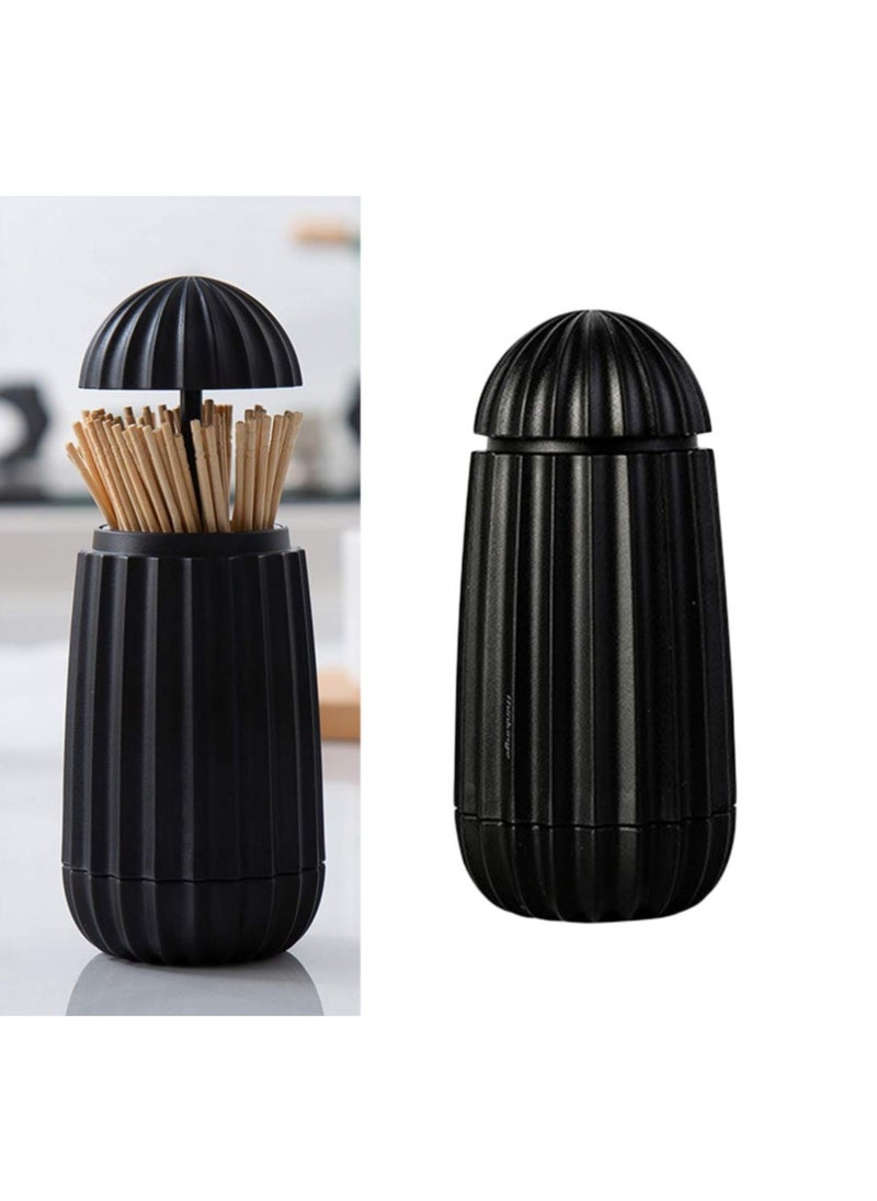 Generic SYOSI Retractable Toothpick Holder Cactus Shaped Automatic Toothpick Dispenser Toothpicks Case Storage Organizer for Kitchen Decorations Black  - Image 2