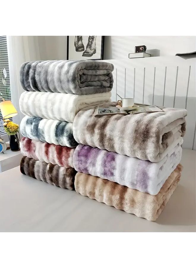 Taro Purple Faux Rabbit Fur Blanket 39x59 Inch Soft Warm All Season Throw Shawl Gift - Image 1