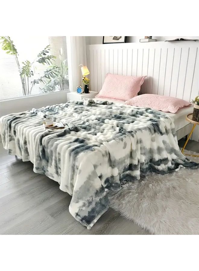 Taro Purple Faux Rabbit Fur Blanket 39x59 Inch Soft Warm All Season Throw Shawl Gift - Image 2