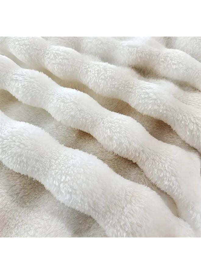 Taro Purple Faux Rabbit Fur Blanket 39x59 Inch Soft Warm All Season Throw Shawl Gift - Image 5