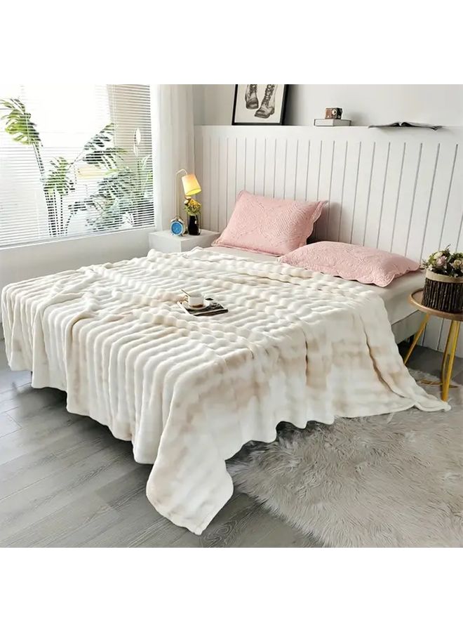 Taro Purple Faux Rabbit Fur Blanket 39x59 Inch Soft Warm All Season Throw Shawl Gift - Image 4