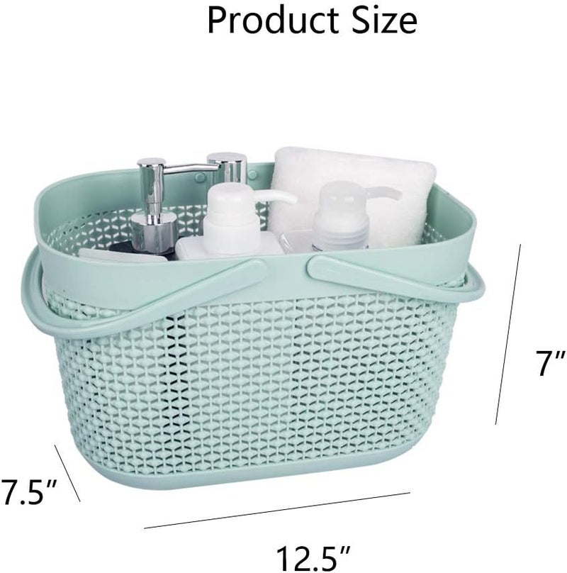 UUJOLY Plastic Organizer Storage Baskets with Handles, Shower Caddy Bins Organizer for Bathroom and kitchen (Blue) - Image 5