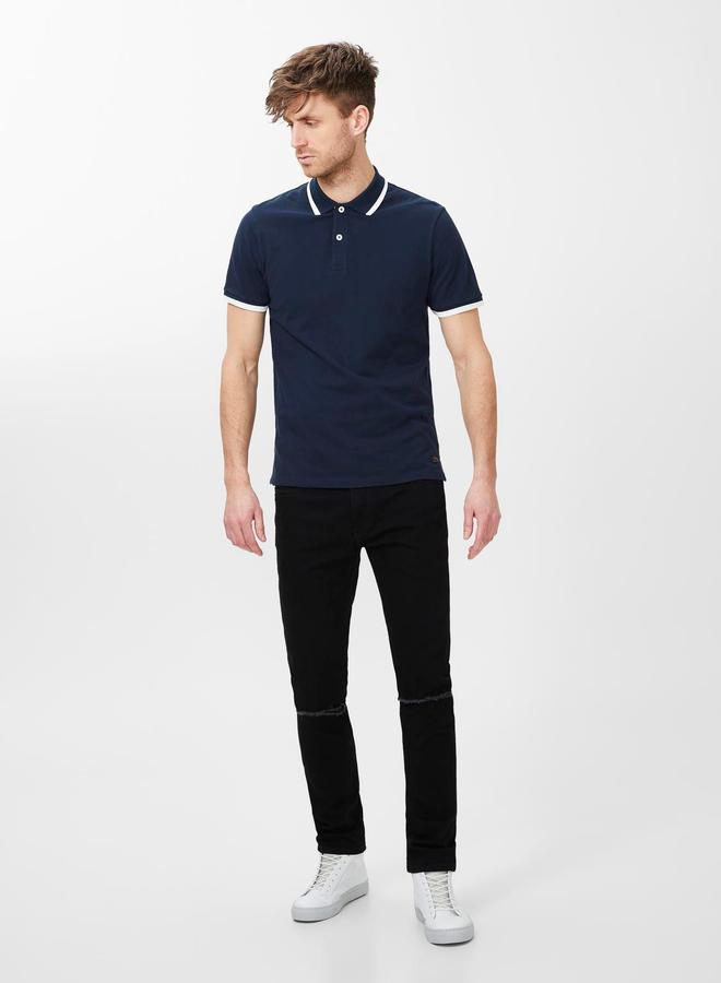 برودكت بولو أساسي بتفاصيل شريط متباين - Image 4