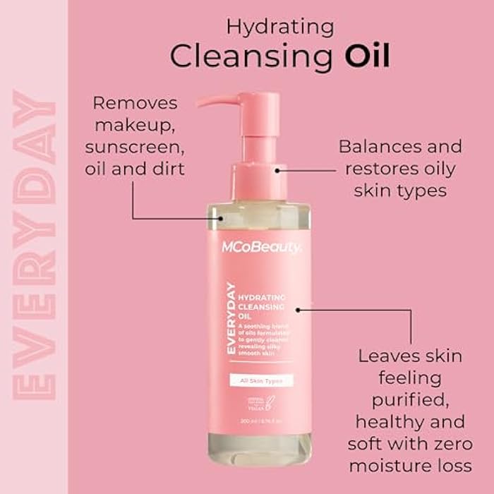 MCoBeauty - Hydrating Cleansing Oil - Nourishing Makeup Remover with Macadamia, Evening Primrose & Jojoba Seed Oils for Soft, Balanced Skin - Oil Cleanser for Face, Christmas Gifts - Image 2