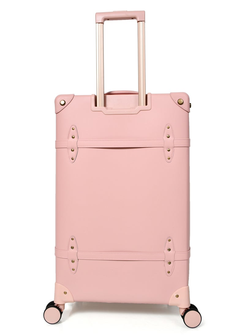 MORANO - Morano Classic Leather Luggage 4 Pcs Set Pink 28''-24''-20'''-14'''Inches - Image 1
