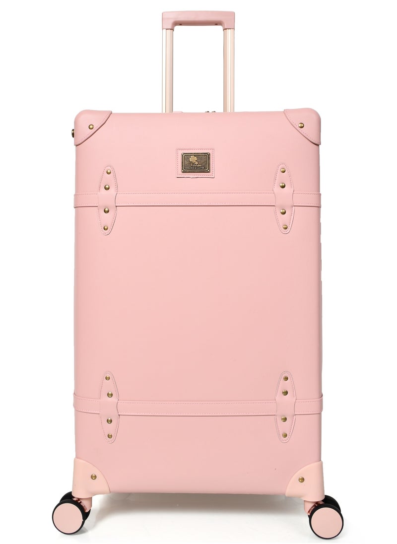 MORANO - Morano Classic Leather Luggage 4 Pcs Set Pink 28''-24''-20'''-14'''Inches - Image 1