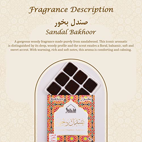 DUKHNI Sandal Bakhoor by Dukhni | 3 Boxes x 9 Piece Each | Arabic Bakhoor Incense | Sandalwood Blend | Perfect for Prayer Time | to Relax & Meditate | Handmade Traditional Recipe - Image 3
