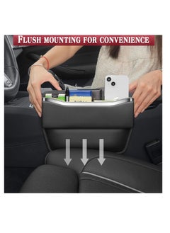 SYOSI Premium Leather Car Seat Gap Filler - Black - Extra Storage Organizer for Cars, SUVs, Trucks - Universal Fit - 1 Pack  - Image 2