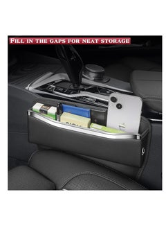 SYOSI Premium Leather Car Seat Gap Filler - Black - Extra Storage Organizer for Cars, SUVs, Trucks - Universal Fit - 1 Pack  - Image 5