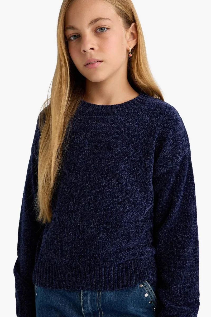 ديفاكتو Girl Regular Fit Crew Neck Pullover