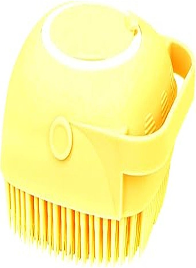 Generic Silicone Bath Brush with Tank - Yellow Color 
