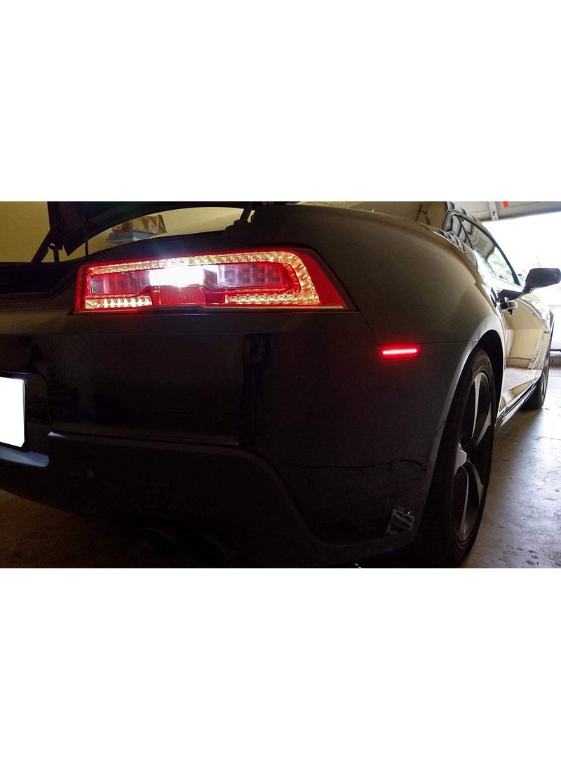 iJDMTOY iJDMTOY Smoked Lens Red Full LED Rear Side Marker Light Kit Compatible With 2010-15 Chevy Camaro, Powered by 27-SMD LED, Replace OEM Back Sidemarker Lamps  - Image 3