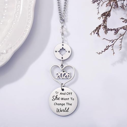 Yiyang Graduation Gifts for Her, Class of 2026 Rear View Mirror Accessories Car Decor Graduation Gifts for Women University College Graduate Car Accessories for Women - Image 2