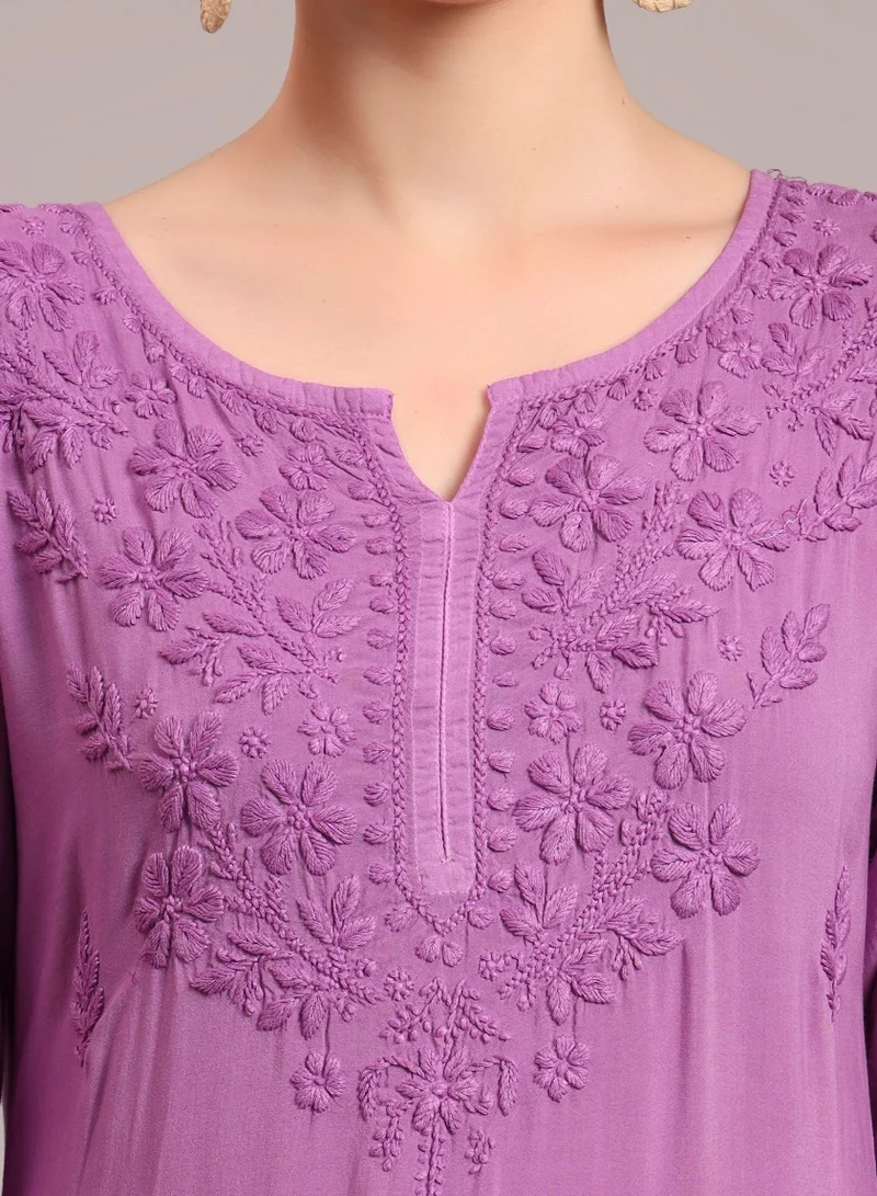 Alaya Hand Embroidered Chikankari Modal Ombre Jalabiya-AL4047
