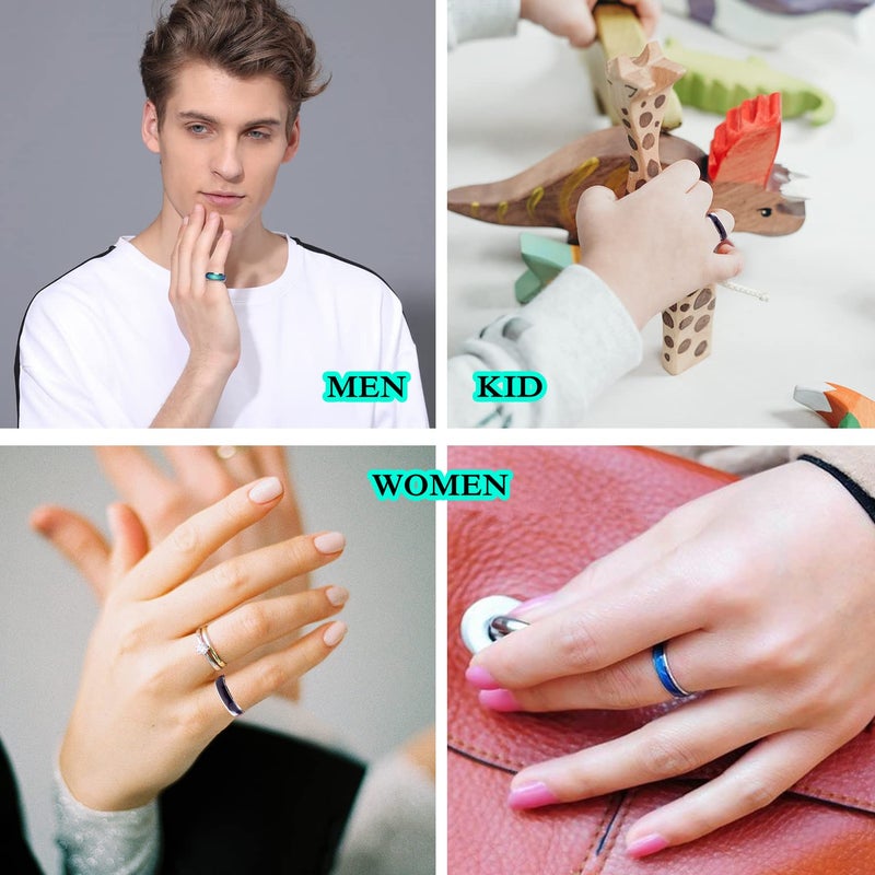 Viseaga 2 Pcs Mood Rings for Kids Men Women With Color Mood Chart Stainless Steel Band Mood Jewelry Size 6 & 7 - Image 4