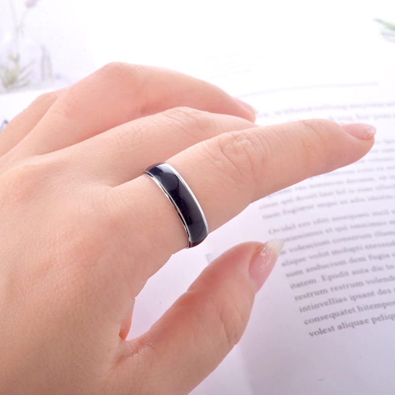 Viseaga 2 Pcs Mood Rings for Kids Men Women With Color Mood Chart Stainless Steel Band Mood Jewelry Size 6 & 7 - Image 3