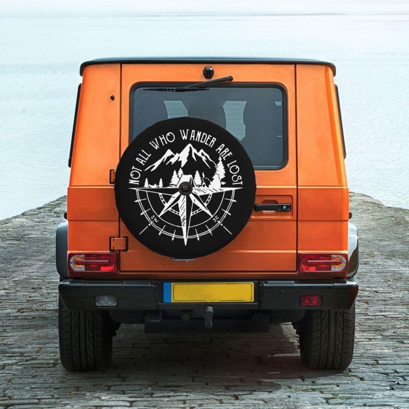 IUSCUST Not Who Wander Are Lost Spare Tire Cover with Backup Camera Hole for Wrangler JL - Image 3