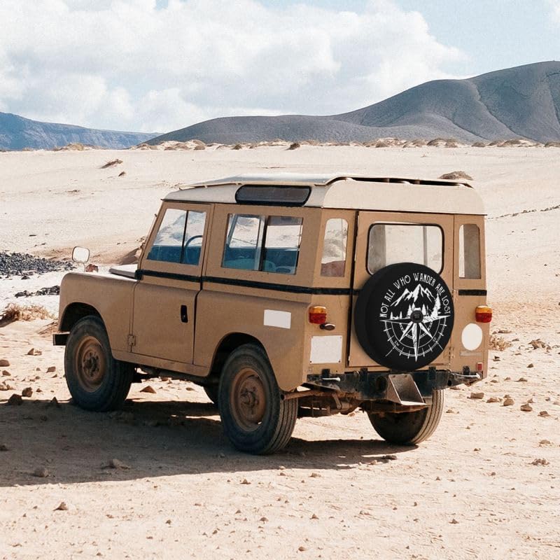 IUSCUST Not Who Wander Are Lost Spare Tire Cover with Backup Camera Hole for Wrangler JL - Image 4