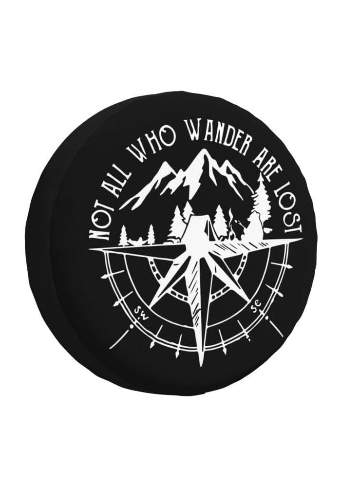 IUSCUST Not Who Wander Are Lost Spare Tire Cover with Backup Camera Hole for Wrangler JL - Image 1