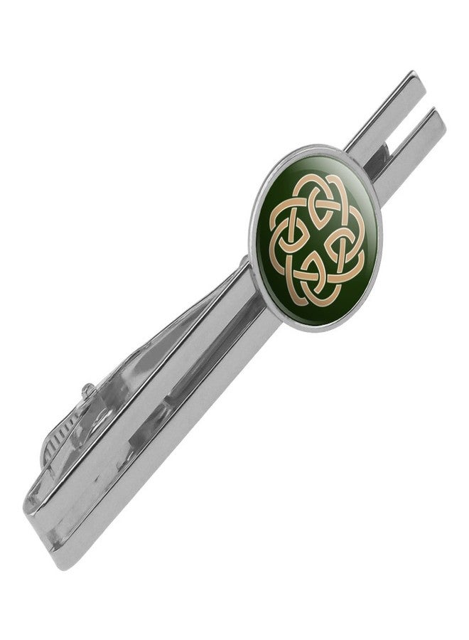 GRAPHICS & MORE Celtic Knot Love Eternity Round Tie Bar Clip Clasp Tack Silver Color Plated - Image 1