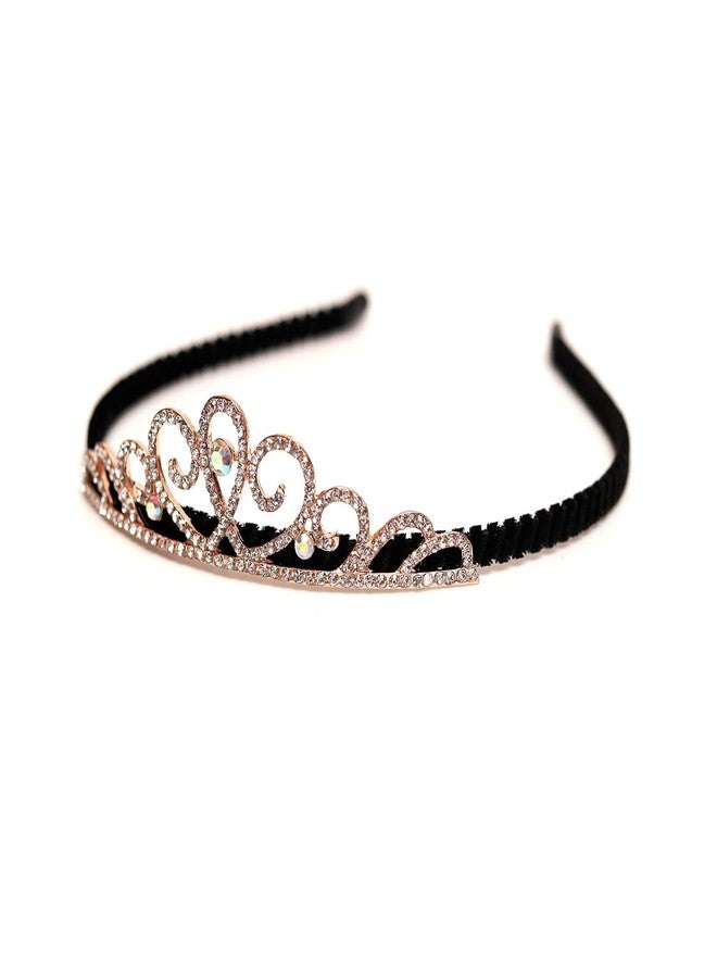 رابيدز فلو ربطات شعر رابيدز فلو كراون من الفولاذ المخلوط مرصعة بالأحجار للبنات والأطفال (02) ذهبي - Image 2