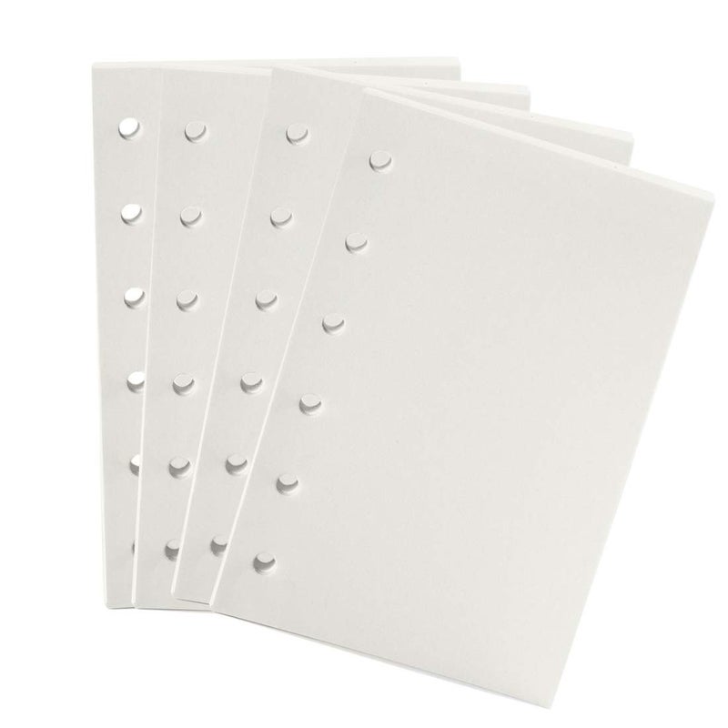Moterm A7/Pocket Planner Insert, 4-Pack Binder Notebook Organiser Refills Paper, 3.23 x 4.84 Inch 100gsm Thick Paper(A7/Pocket, Blank/Unlined)