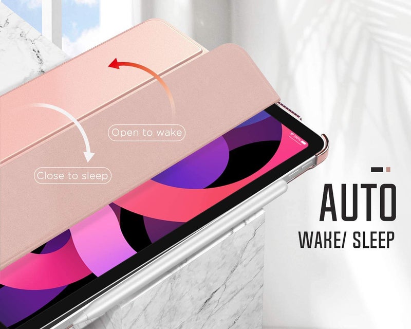 ProElite Case for iPad Air 11 Inch M3/M2 2025/2024, Air 5th Gen 2022/iPad Air 4th Gen 2020 10.9 Inch, Slim Hard PC Translucent Back Shell Smart Cover Fit iPad Air 11 M3/M2 & Air 10.9 Case, Rose Gold - Image 3