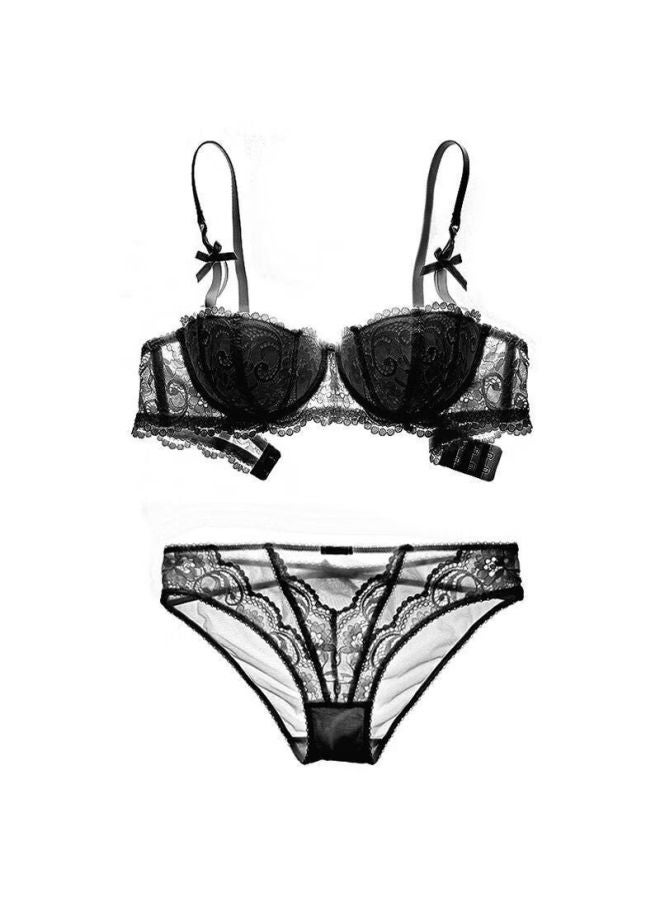 Kj Women's Red Ultra-thin Shaping Bra Set With Underwire Lift And Gather, European Style, Lucky Year Gift - Image 1