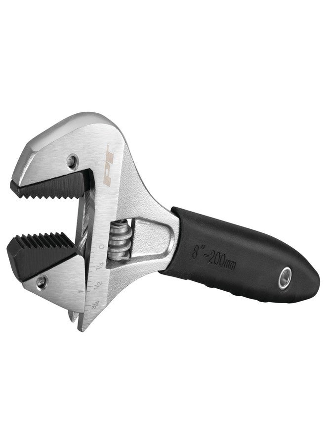 Performance Tool W30625 8 In. Ratcheting Adjustable Wrench - Sliding Jaw, Adjustable, Chrome Vanadium Directional Teeth, Black - Image 1