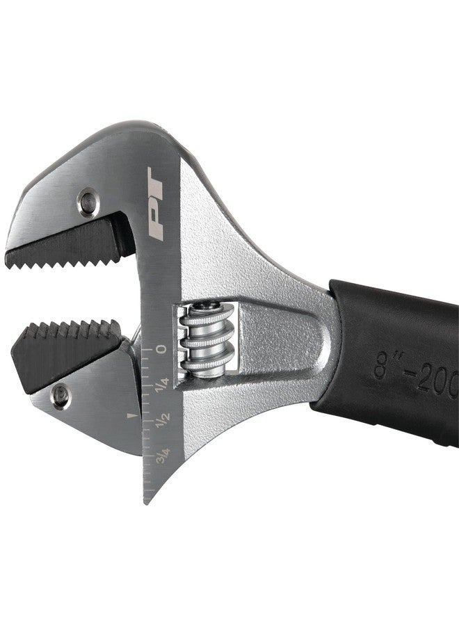 Performance Tool W30625 8 In. Ratcheting Adjustable Wrench - Sliding Jaw, Adjustable, Chrome Vanadium Directional Teeth, Black - Image 4