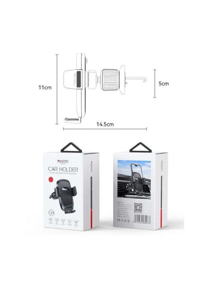 Yesido - Yesido C241 Air Vent Adjustable Car Holder Black - Image 1