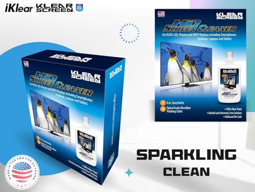 Klear Screen Electronic Cleaner Kit for iPhones and LED TVs - 8 oz. Spray Bottle, Large Microfiber Chamois Cloth, and Large Microfiber Terry Cloth for Crystal-Clear Screens and Brilliant Displays - Image 4