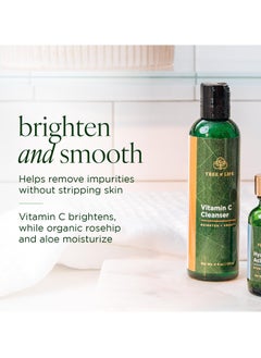 TREE OF LIFE NEW LOOK | Tree of Life Vitamin C Brightening Facial Cleanser, Gentle Cleaning with Vitamin E, Tea Tree Oil, and Rosehip for Face, Clean Dermatologist-Tested Skin care, 4 Fl Oz  - Image 2