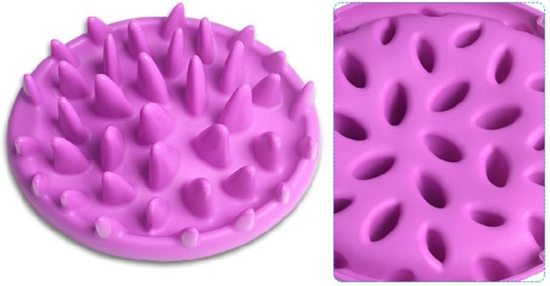 Slow Feed Pet Bowl Jungle Design Purple Dog Feeder Slow Eating Bowl Non-Skid Raised for Dogs and Puppies - Image 3