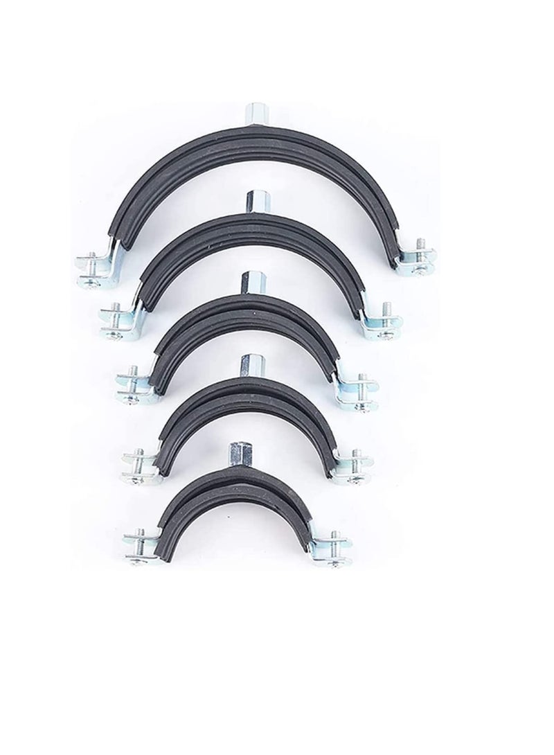 Heavy Duty Adjustable Two-screw Pipe Galvanized Iron (GI) Clamp with Rubber Lined or Unlined for Wall Ceiling Mount Pipe Supports, Split Ring Hanger (1 Inch, Pack of 5)  - Image 2