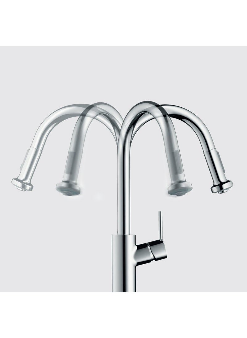 AXOR hansgrohe Citterio M Chrome High Arc Kitchen Faucet Kitchen Faucets with Pull Down Sprayer Faucet for Kitchen Sink Magnetic Docking Spray Head Chrome 34822001  - Image 3