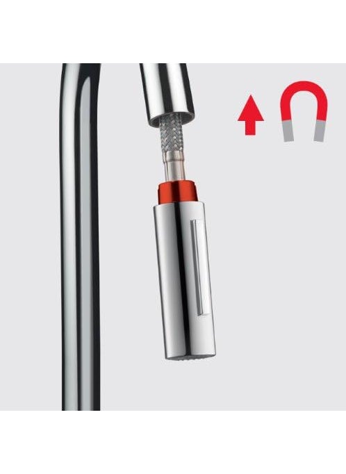 AXOR hansgrohe Citterio M Chrome High Arc Kitchen Faucet Kitchen Faucets with Pull Down Sprayer Faucet for Kitchen Sink Magnetic Docking Spray Head Chrome 34822001  - Image 5