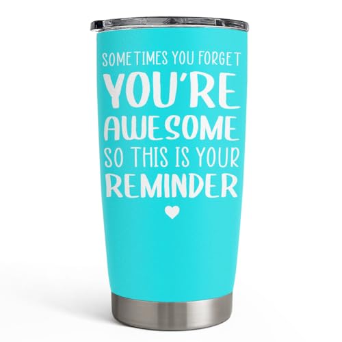 SANDJEST Sometimes You Forget That Youre Awesome So This Is Your Reminder Tumbler Gift Set  Birthday Christmas Inspirational Gifts for Women Men  20oz Insulated Coffee Travel Mug