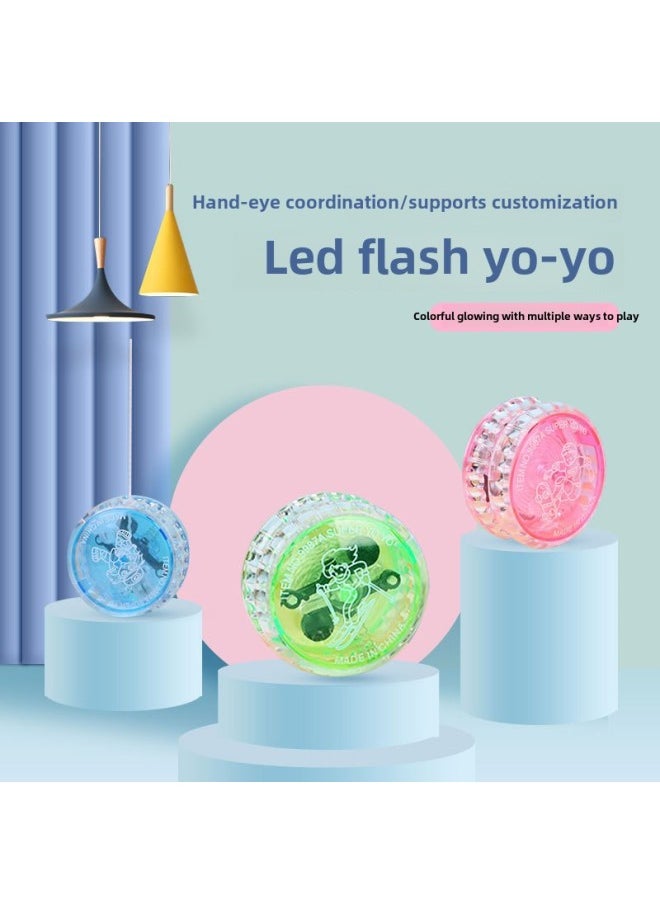 儿童玩具发光悠悠球电子塑料LED闪光溜溜球儿童益智地摊玩具批发-颜色:绿色-规格:5.7*3.5CM  - Image 3