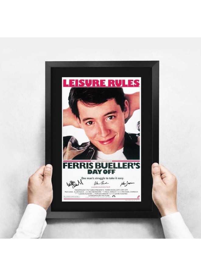 HWC Trading HWC Trading Ferris Bueller's Day Off Matthew Broderick Gifts Printed Signed Autograph Picture for Movie Memorabilia Fans - 16" x 12" Framed  - Image 3
