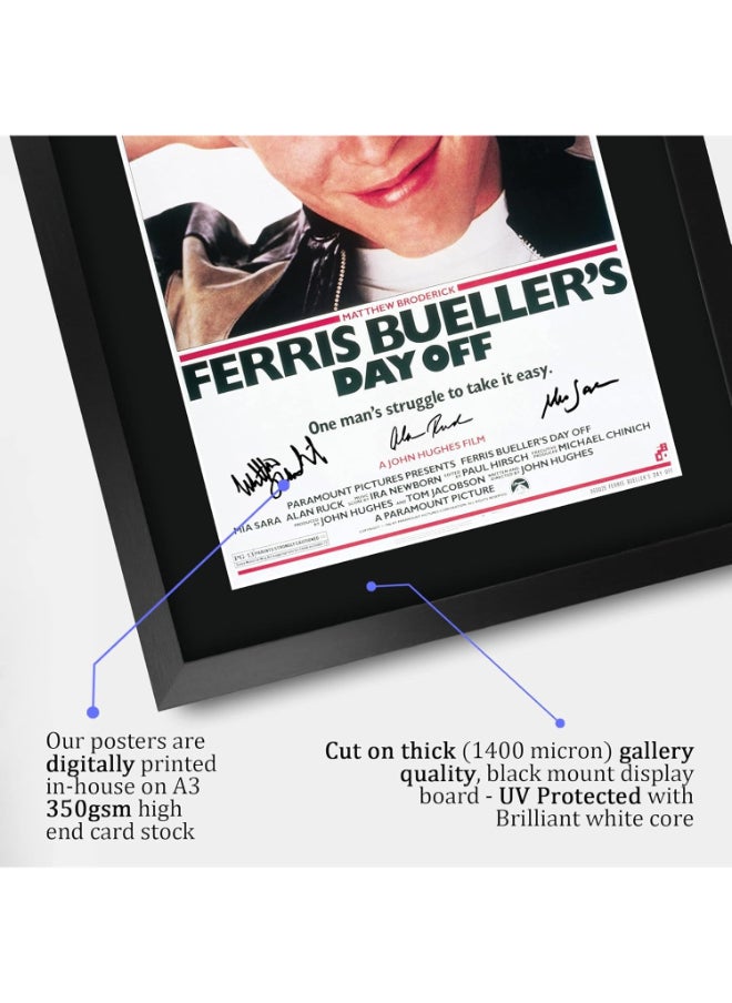 HWC Trading HWC Trading Ferris Bueller's Day Off Matthew Broderick Gifts Printed Signed Autograph Picture for Movie Memorabilia Fans - 16" x 12" Framed  - Image 4