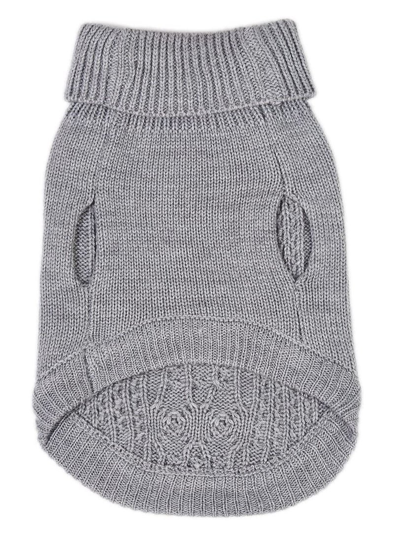 SYOSI Cats Knitted Sweaters, Cat Sweater Turtleneck Knitted Sleeveless Cat Clothes Warm Winter Kitten Clothes Outfits for Cats or Small Dogs in Cold Season(Grey) (S) - Image 3
