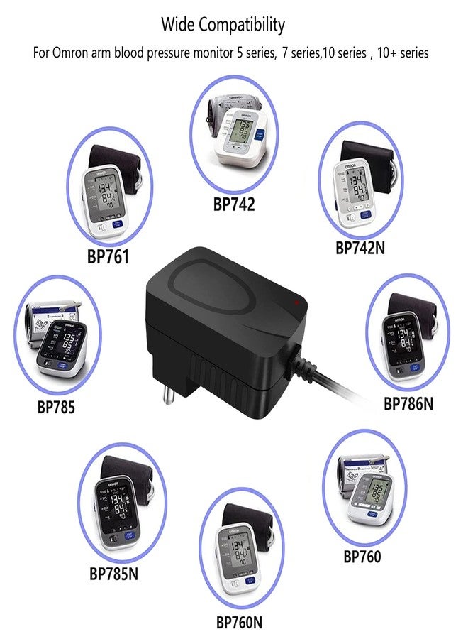 ADDMAX AC Power Adapter for Omron Blood Pressure Monitors (5, 7, 10 Series) - 12V AC/DC, 10-Foot Cord - Image 3