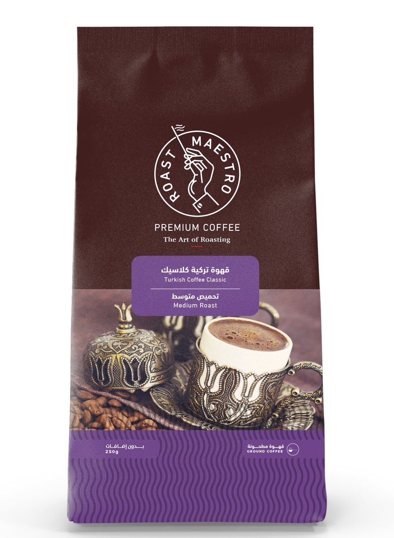 Roast Maestro Turkish Coffee Classic 250 gm, Medium to Dark Roast Coffee Beans - Image 1