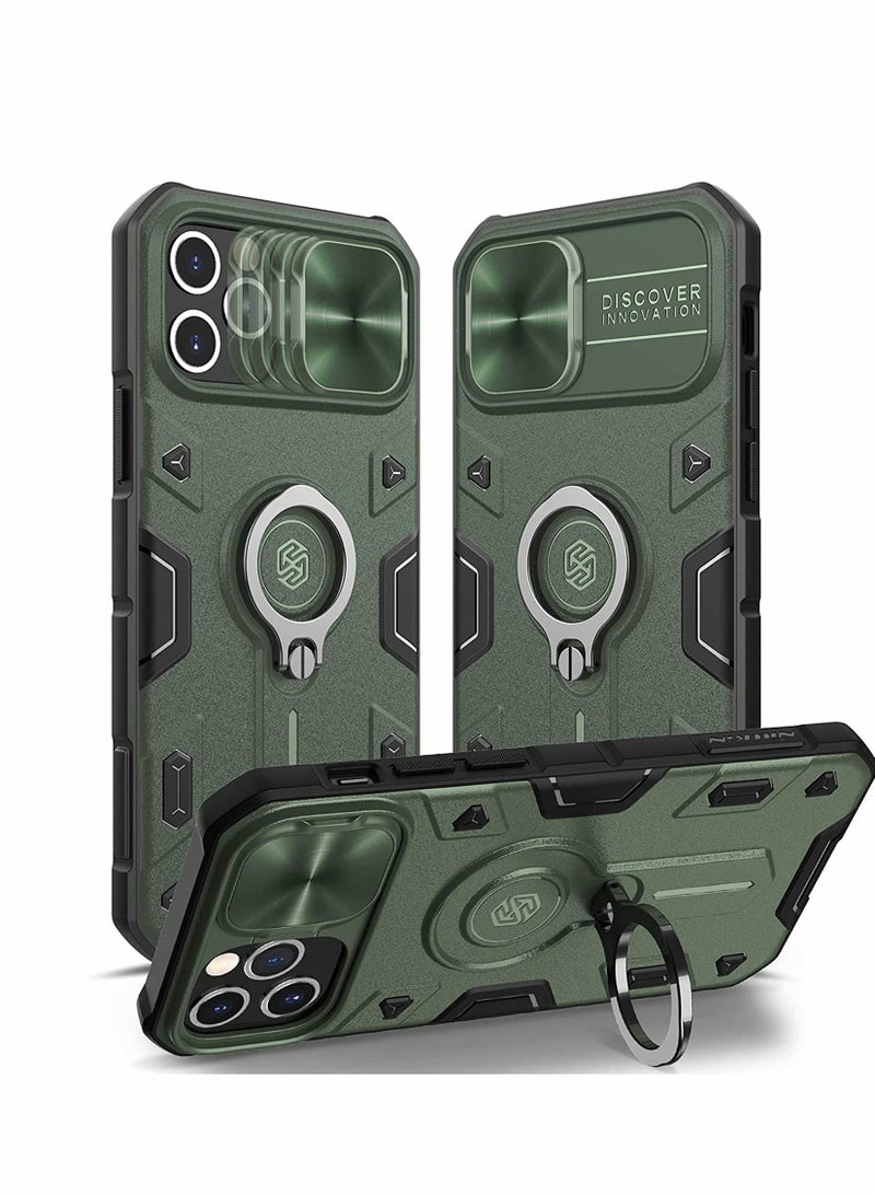 Excefore Case for iPhone 12 Mini 5.4'' - Military Grade Case with 360° Kickstand Ring Stand and Slide Camera Cover, PC & TPU Impact - Resistant Bumpers Armor Case  - Image 1