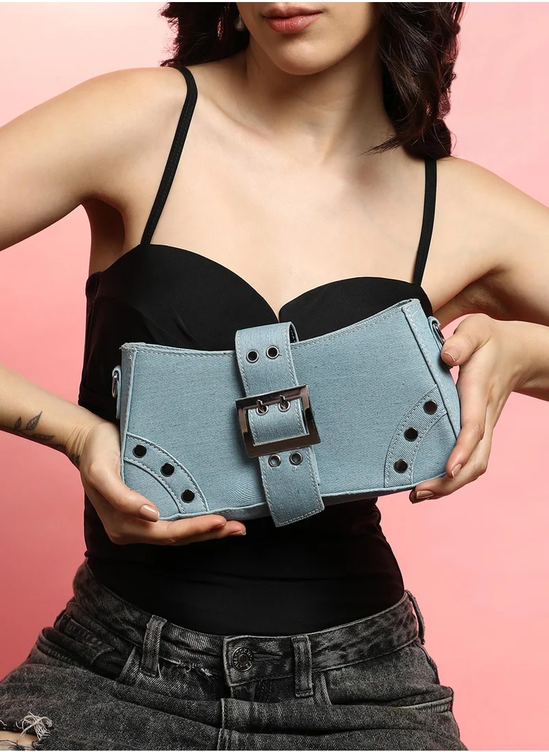 Haute Sauce The Denim Shoulder Bag - Light Blue