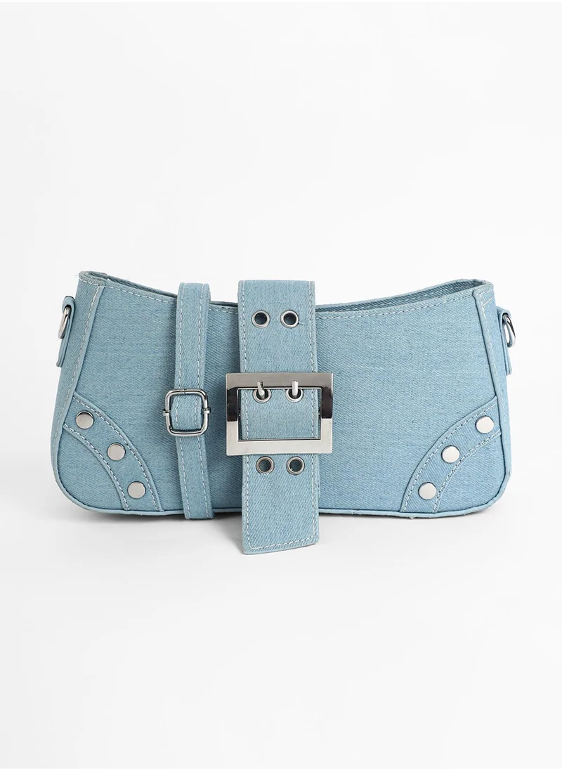 Haute Sauce The Denim Shoulder Bag - Light Blue