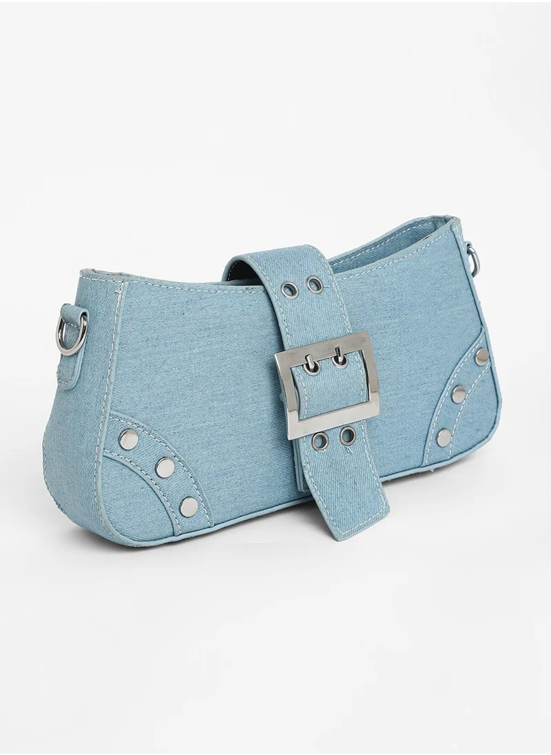 Haute Sauce The Denim Shoulder Bag - Light Blue